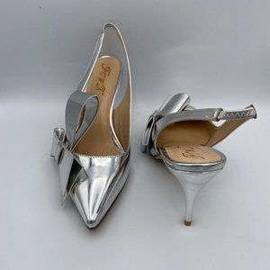 FOWT Pointy Toe Slingback Kitten Heel Pumps Bow